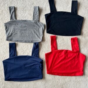 Set of 4 Dynamite Gray and Black Sleeveless Crop Tank Top